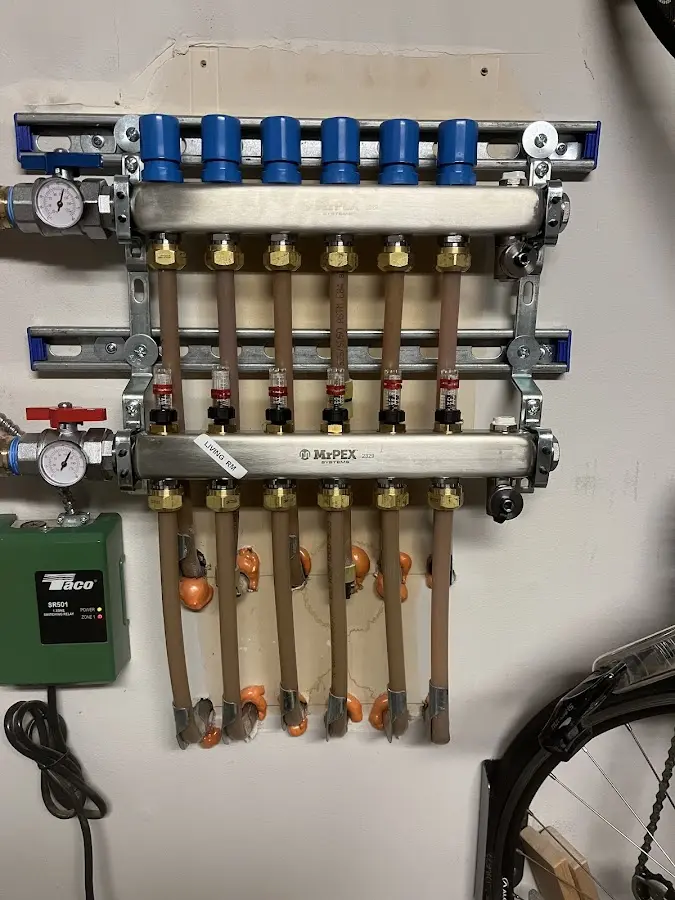 Plumber performing Gas Line Installation at a residential property in Benton